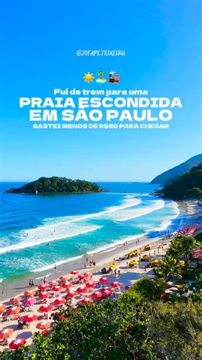 Jotape I Tô de Passeio on Instagram: "Tá calor né? ☀️😎🏝️ Eu fui para a praia de trem e ônibus, e gastei menos de cinquentão pra chegar nesse paraíso escondido no litoral de São Paulo! Essa daí é a prainha branca, que fica no Guarujá. Manda esse vídeo ou marca nos comentários quem vai com você por lá curtir essa aventura 🏝🚌 No primeiro comentário eu deixei fixado o perfil da pousada e mais informações sobre como chegar. #prainha #prainhabranca #edits #praiaguaruja #praiabertioga mogi mogidasc