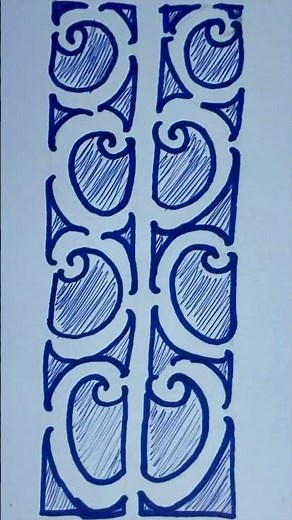 How To Draw A Simple Kowhaiwhai Pattern #shorts #māori #māoriart #drawing #kowhaiwhai