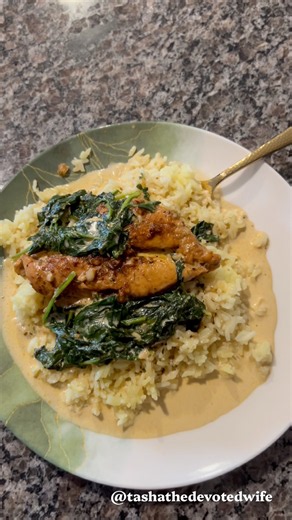 My 15 Year Old Cooked Sunday Dinner Chicken, Spinach & Rice With Parmesan Sauce #homecook #foodvlog