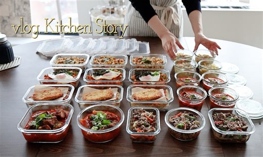 ［中字］kitchenstory｜韩国主妇回国前疯狂备菜，塞满冰箱的幸福感！｜猪排盖饭，泡菜炒饭，牛肉大酱汤……