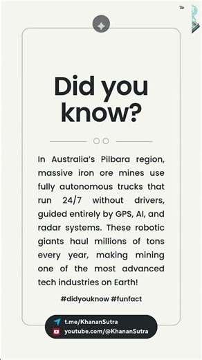 Driverless Giants: The World’s First AI-Controlled Mine Trucks | Did You Know ?