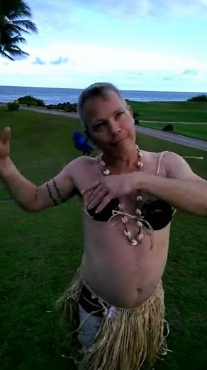Hula in a coconut bra