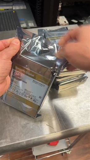 New HDD smell. Unwrapping WD Gold 22TB hard drives for review. #hdd #wd #storage #data #datacenter #cloud #Tech | Mason Fletcher