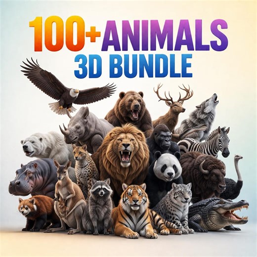 100  Animals STL Bundle | 3D Animal Models Pack | 3D STL Files | Wildlife 3D Print Files | Printable Animal Collection - Etsy