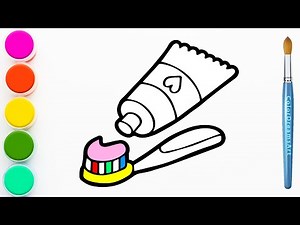 How to Draw a Toothbrush and Toothpaste | Step by Step