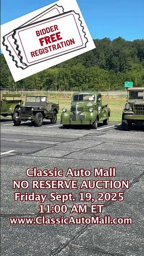 Watch The Barn Find & Military Vehicle Auction Live on YouTube Friday Sept 19, 2025! Subscribe Now