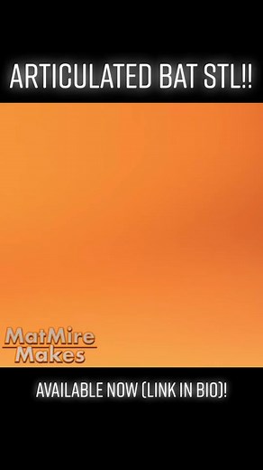 My new Bat design is out! STL is available now on @cults3d !! (Link in my bio) *50% OFF for the first 24 hours* . . Join my Patreon for this model and more. Joining also grants you authorization to sell prints! . Also, my Gecko design has been entered into a Reddit contest to win a Bambu X1 3D Printer! If you feel inclined to upvote my design, it would be most appreciated! (Link in bio) . Painted with @vallejocolors . #fyp #articulatedBat #halloweenBat# #3Dprintok #battoy