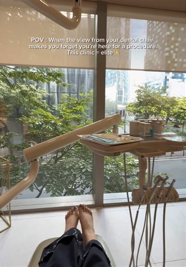 Even my dental appointment comes with a city-view upgrade — only at this clinic. Shoutout @CAD Clinic for the vibe✨