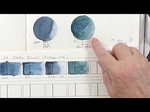 Studio Session Showcasing The Differences Between Indigo And Dark Blue Watercolors