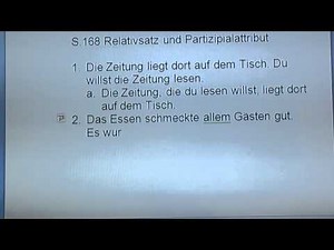 Deutsch Live Unterricht A2 Relativsatz und Partizipialattribut 1