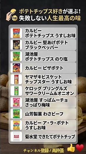 ポテトチップス好きが選んだ！人生最高の味10選 🥔✨ #ランキング #TOP10 #ポテチ #お菓子 #グルメ #日本
