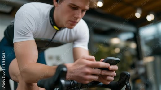 A cyclist testing torque output on smart trainer equipment, power curves and cadence readings displayed on a fitness app while pedaling intensely — sports biomechanics, cycling performance metrics,