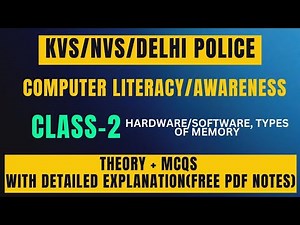 Computer literacy | Class-2 | Hardware, Software and Storage Devices | #kvs #nvs