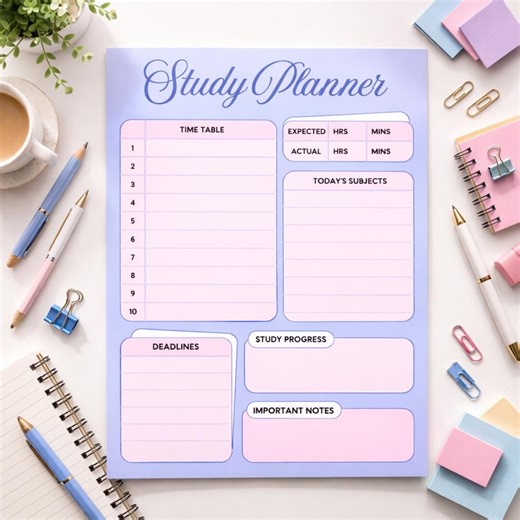 Daily Study Planner Printable | Student Academic Daily Schedule & Homework Tracker | Undated PDF Instant Download - Etsy
