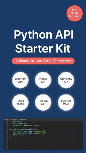 Python API Starter Kit | 6 Script Templates | Weather News Currency Github Openai | Beginners Guide PDF - Etsy Canada