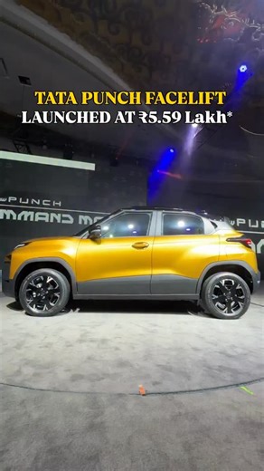 TheIndianMotorhead | India 🇮🇳 on Instagram: "Tata Motors launched Punch facelift at ₹5.59-10.54L(Ex-Showroom). - gets new 1.2L turbocharged petrol engine which makes 120hp & 170Nm. - petrol+CNG is now available in both Manual & AMT. - 16” dual tone alloy wheels, LED headlights, connected taillight, LED DRLs. - touch enabled HVAC control, two spoke steering wheel with illuminated logo, new 360° camera, digital driver display (7”) & 10.25” touchscreen infotainment system. Follow @theindianmotorh