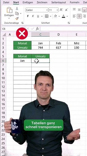 Daten in Excel transponieren 🤩 #excel #tipps #tricks #Microsoft
