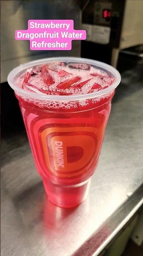Dunkin Donuts Strawberry Dragonfruit Refresher With Water ‪@Dunkin-Donuts‬‪@alidunkinart‬