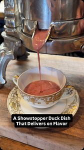Roasted to perfection and finished with a rich sauce prepared tableside using a traditional French duck press, @pasjoli elevates dining into a unique culinary experience where technique and flavor take center stage. | Bon Appétit Magazine