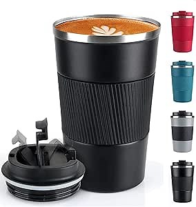 Coffee Mug 12oz - Insulated Travel Mug Spill Proof with Leakproof Lid Vacuum Stainless Steel Travel Coffee Mug Water Tumbler to GO, Reusable Coffee Cup for Men and Women for Hot & Cold Drinks