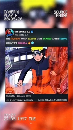 SASUKE GET SCARED AFTER SEEING NARUTO CHAKRA 🔥😈