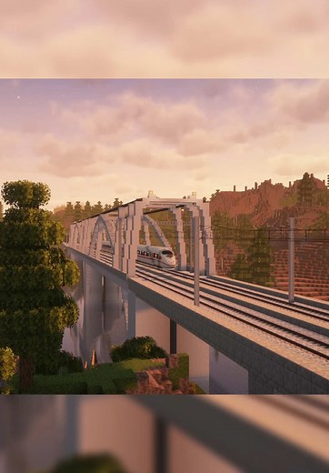Construyendo un puente de tren moderno en Minecraft