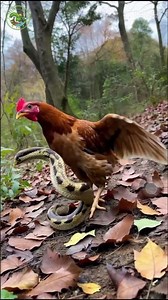 Epic Jungle Battle: Wild Hen vs Giant Python – Survival in the Dark Forest #wildlife #battle