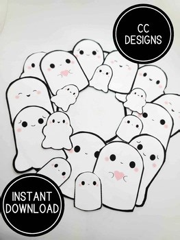 Halloween Ghost Craft Template   Spooky Ghost Art Paper Project Printable