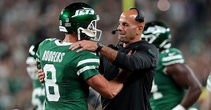 Aaron Rodgers addresses intense sideline moment with Jets coach Robert Saleh