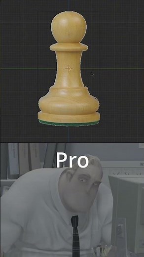 Blender Noob vs Pro Modeling a Pawn #blendertutorial #blenderforbegginer #blender #3d #tutorial