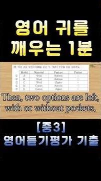 [중3 영어듣기평가 2024 제1회 12번] 영어 귀를 깨우는 1분 | 3회 반복 훈련 | 전국 영어듣기 기출 #영어회화 #수능영어만점 #영어듣기평가