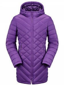 CAMEL Women's Plus Size Puffer Jacket Quilted Winter Coat Warm Hooded Winter Jacket Parkas Outerwear Purple XL