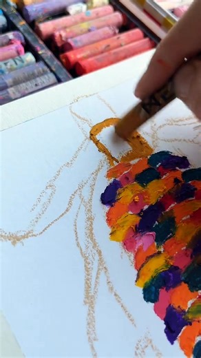 drawing oil pastel flint corn ✨️ #oilpastel #artprocess #arttutorial #corn #artprogress | Callme kmelons | Facebook