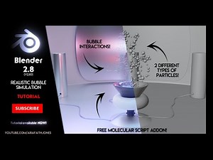 Blender 2.8 | Realistic Bubble Simulation - Particles | Molecular script | TUTORIAL