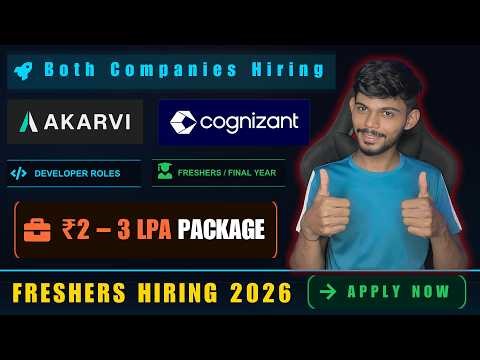 Akarvi Labs & Cognizant Hiring | Only For BCA BSC Freshers | Tech Roles