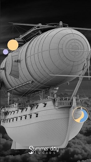 Steampunk Airship – Maya Arnold Toon Shader Sketch Look#3d #3dmodeling #rendering