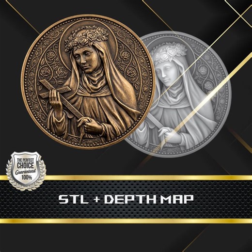 Virgin Mary Coin Depth Map and STL File, 3D Relief for Laser Engraving CNC - Etsy