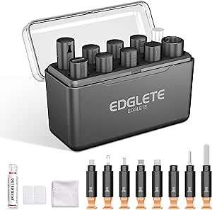 Edglete for iPhone Cleaning Kit, Cleaner Kit for AirPod, iPhone Cleaner Charging Port Cleaning, Portable Cell Phone Repair Restore Tool for iPad Lightning Charger Cables Connectors Electronic Devices