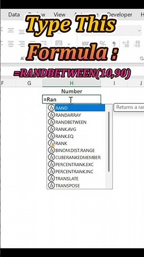 Generate Random Numbers Instantly in Excel ⚡| Debananda Sahoo | Shorts 20