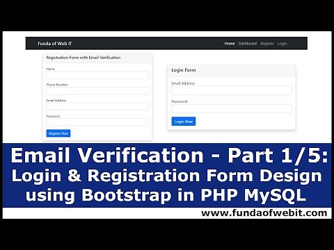 Email Verification - Part 1/5: Login & Registration Form Design using Bootstrap & File Setup in PHP