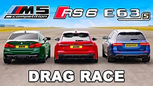 BMW M5 vs Mercedes E63 S AMG vs Audi RS6 In Tuned German V8s Drag Race | Carscoops