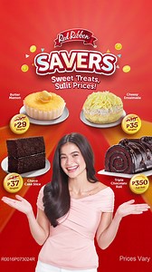 Enjoy our delicious and affordable Butter Mamon, Cheesy Ensaimada, Choco Cake Slice and Triple Chocolate Roll any day! 🌐 https://order.redribbon.ph 📲 Red Ribbon App: bit.ly/RedRibbonApp 🛵 APPS: GrabFood and foodpanda ASC R0016P073024R | Red Ribbon Bakeshop