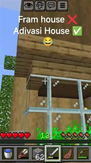 fram ❌ adivasi House ✅😂 #minecraft #funny