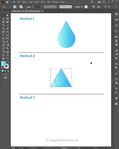 How to Design A Water Drop In Illustrator | 3 Quick Methods #benocds #illustrator #illustratortips
