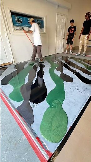 Teaching our students metallic epoxy floor install techniques🔥 Class sign up link in description