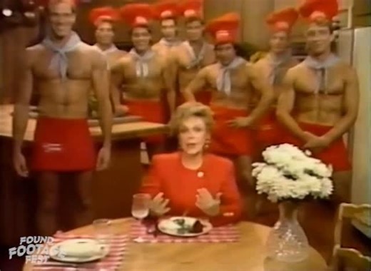 Found Footage Festival on Instagram: "Cooking with Beefcake was such a VHS success that two years later (1987) they released a follow up called Cooking with Beefcake Too! This one features The Gong Show’s Jaye P. Morgan and a hunk who does impressions."