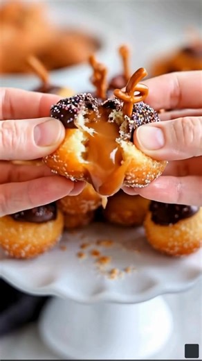 🍁🍫 Acorn-Shaped Donut Hole Treats – Creamy, Cheesy, and Irresistibly Cute! 🍫🍩 Turn ordinary donut holes into charming fall-inspired acorns! These bite-sized treats are delightfully sweet, dipped in silky chocolate, and finished with crunchy pretzel “stems” — perfect for cozy gatherings, Thanksgiving dessert trays, or kids’ fall crafts. 🍂✨ 🧂 Ingredients ▸ 12 plain donut holes (glazed or cake-style) ▸ 1 cup chocolate chips or coating chocolate (milk, dark, or semi-sweet) ▸ 1 tbsp coconut oil