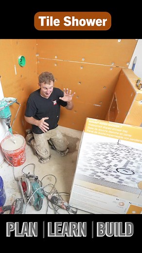 Tile shower build 👊 #diy #shower #facebookreels #bathroomremodelingteacher #homeimprovement #bathroomremodel #plumbing #tile | Bathroom Remodeling Teacher