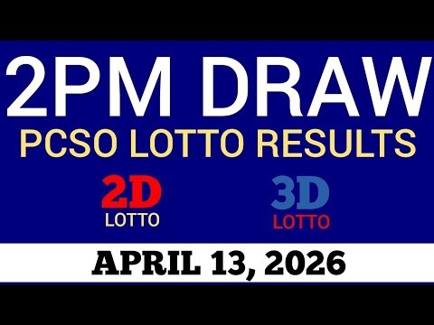 Lotto Result Today 2pm Draw April 13, 2026 Swertres Ez2 PCSO Live Result