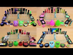Green vs Compilation - Mixing Makeup Eyeshadow Into Slime ASMR #1